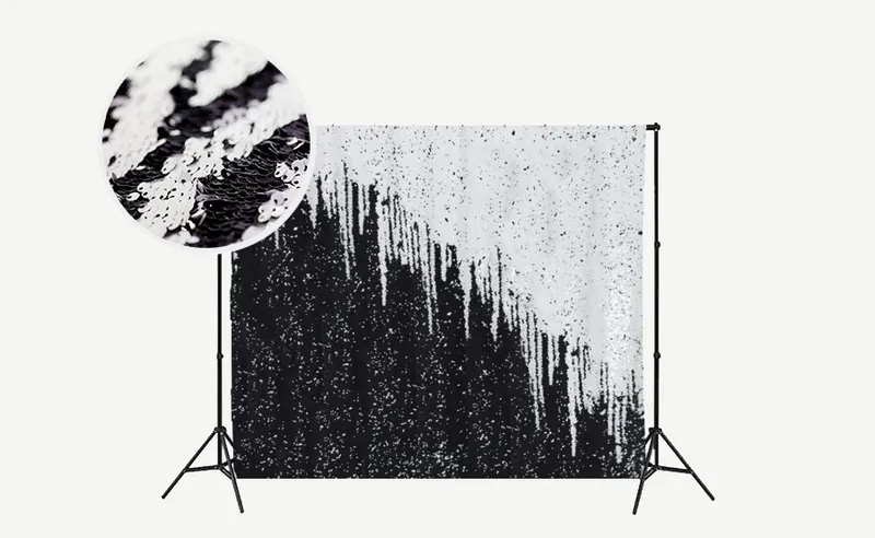 Reversible black/white sequin backdrop