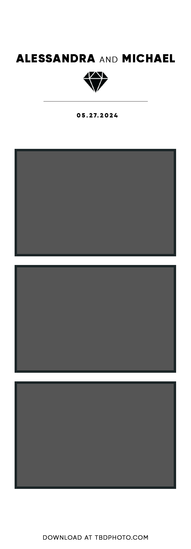 Diamond photo strip template
