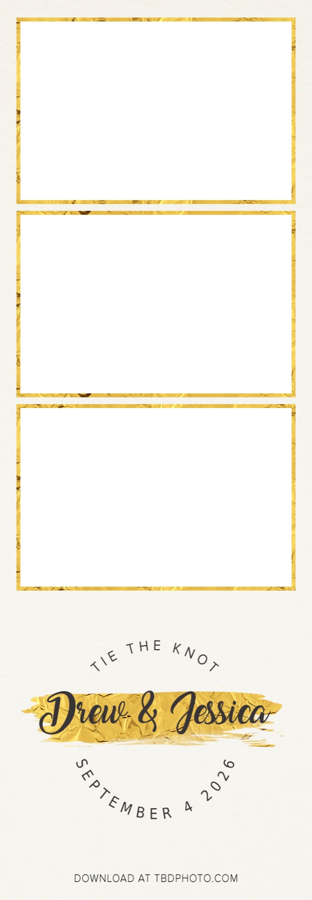 Gold photo strip template