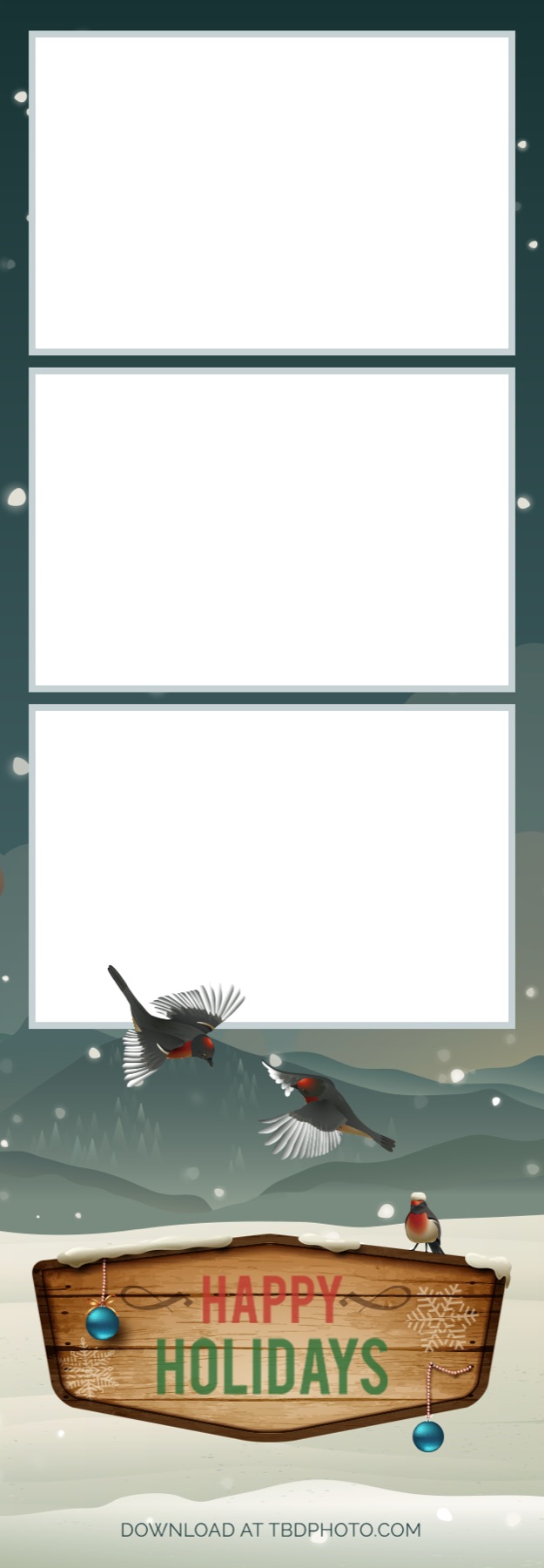 Happy Holidays photo strip template