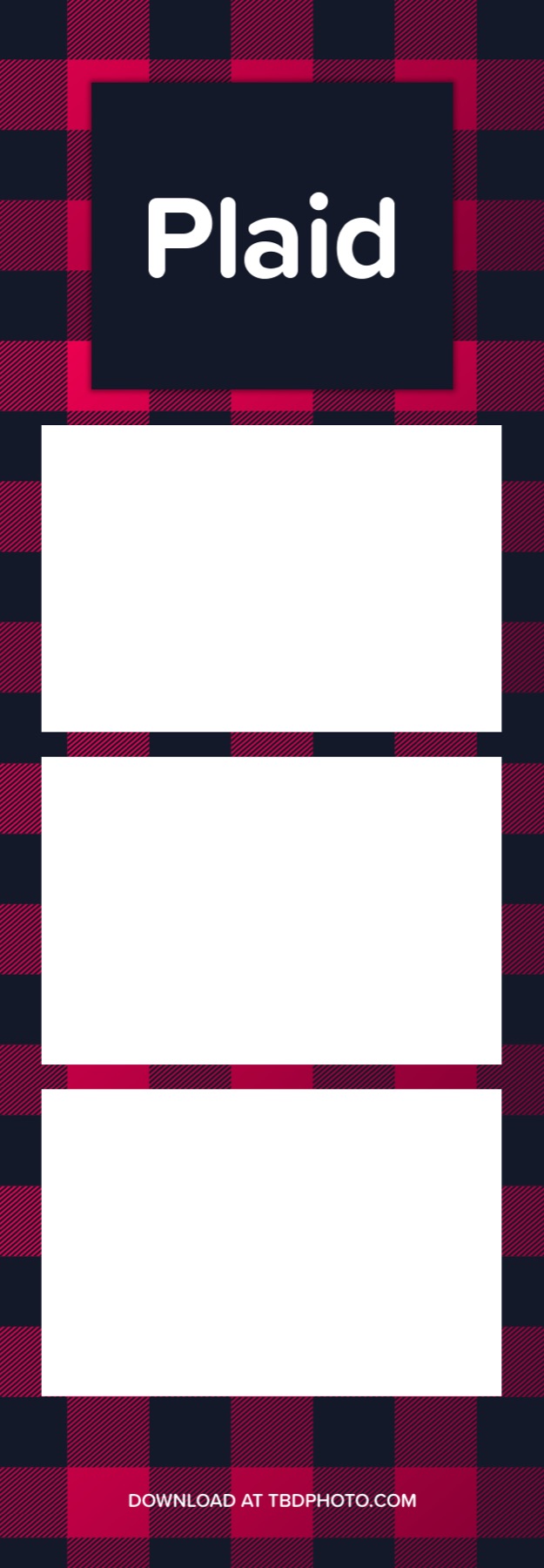 Plaid photo strip template
