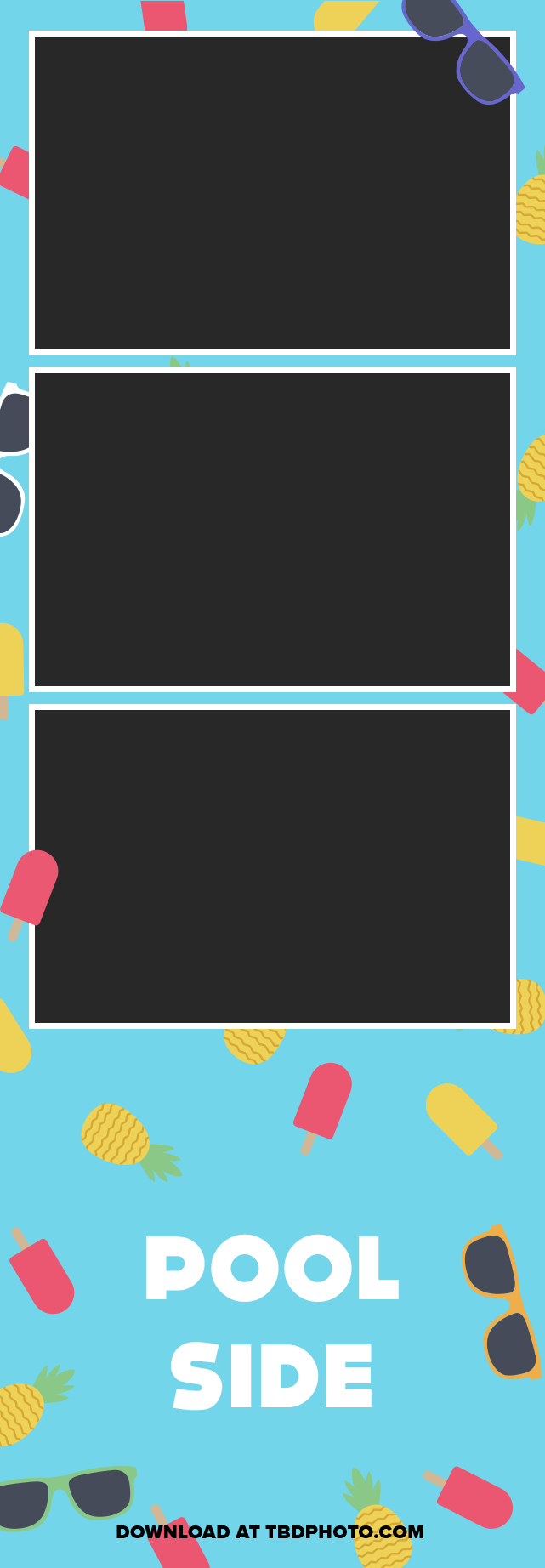 Poolside photo strip template