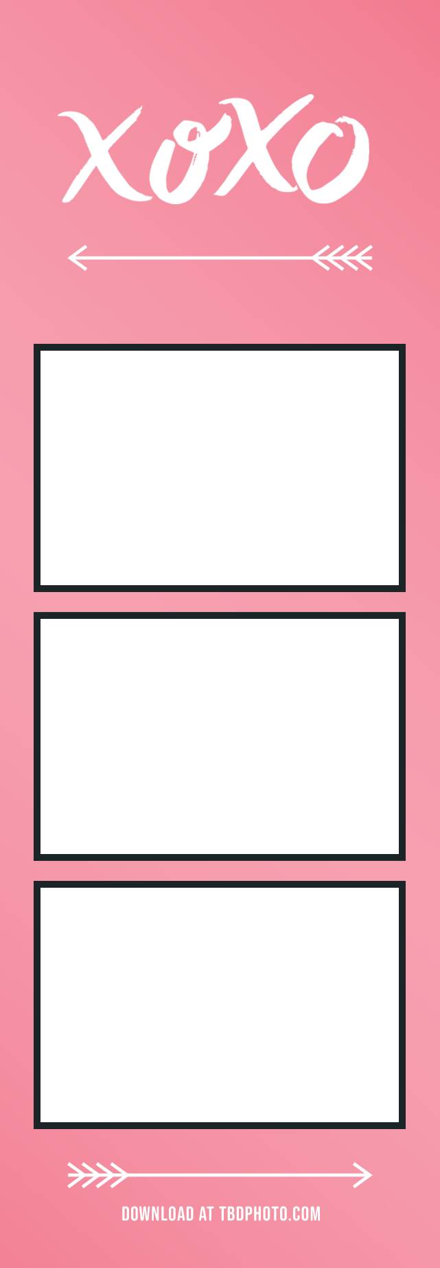 XOXO photo strip template