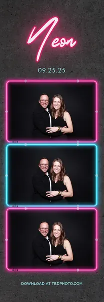 Neon photo strip template